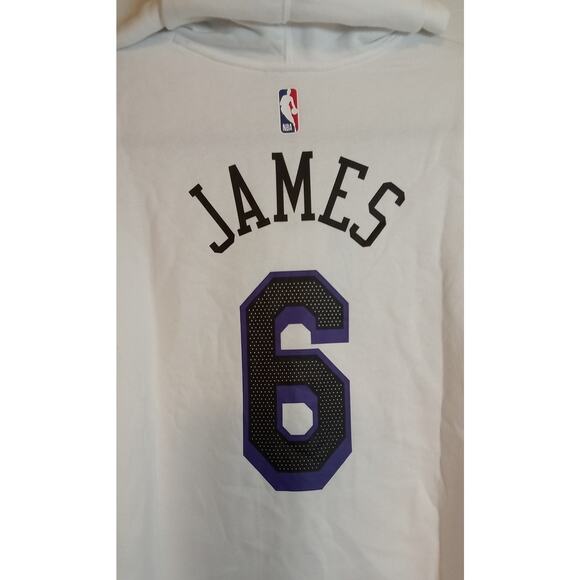 Los Angeles Lakers Lebron Jame #6 Nike White Hoodie Youth L (14-16) - Picture 4 of 6